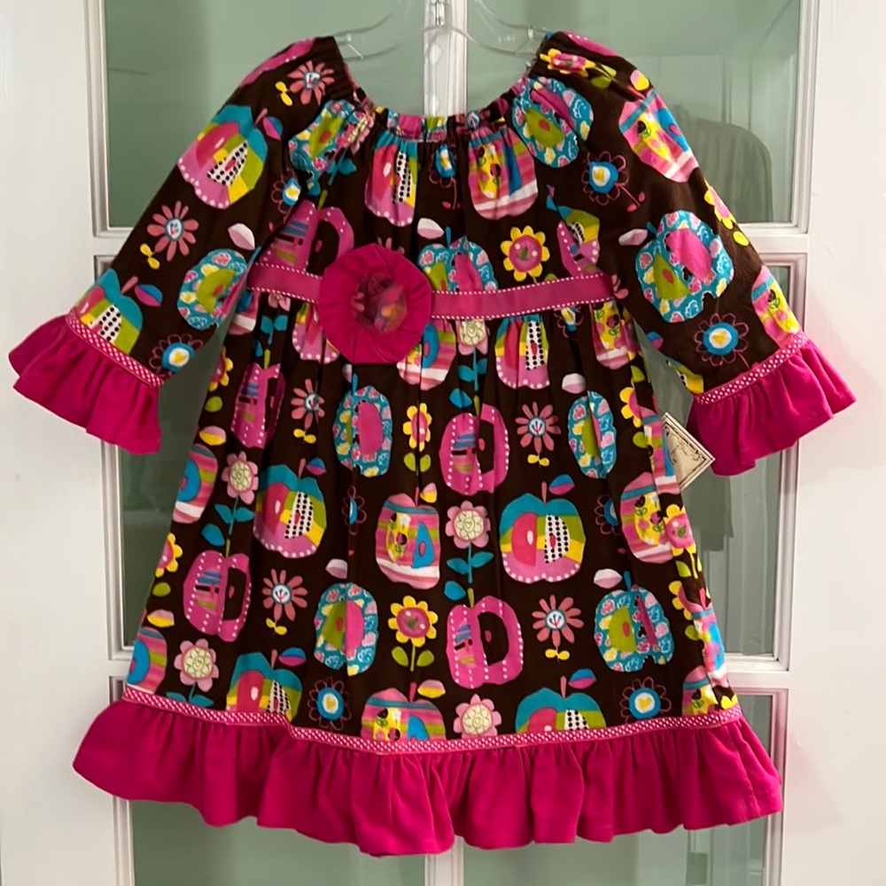 New handmade girls’ flannel dress, size